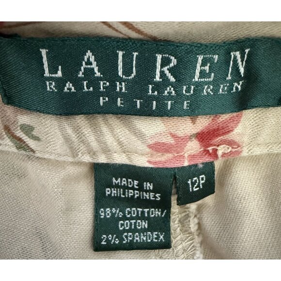 Lauren Ralph Lauren Womens Floral Pants 12P Feminine Multicolor Chic Pockets - Picture 5 of 6